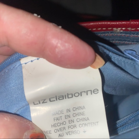 LIZ CLAIBORNE CLOTH PURSE withFLOWER ACCENT NEW - Picture 2 of 3